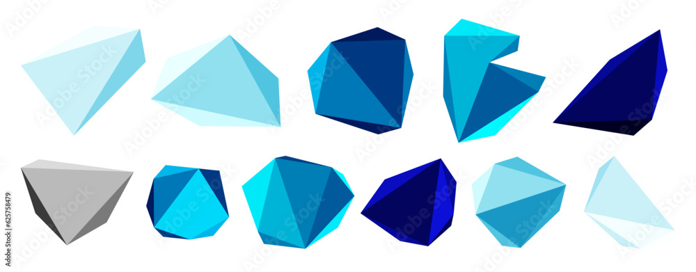 Aufkleber 3d low poly triangle design elements
