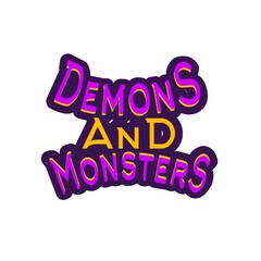 Image of word demon and monster