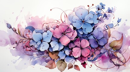 watercolor painting of flowers