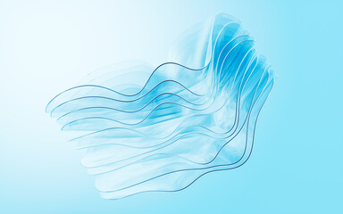 Gradient multilayer glass background, 3d rendering.