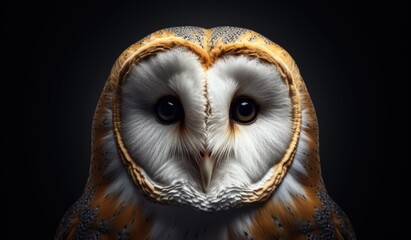 Portrait of owl. Generative AI