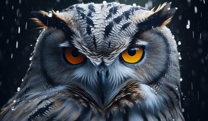 Portrait of owl. Generative AI