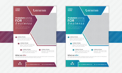 
Business Flyer design A4 size corporate flyer template for marketing professional and modern business flyer with some services point business flyer set with photo placement clean look with gradient 