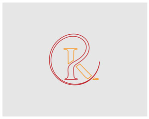 K Letter Logo Design with colorful Vector. Creative Minimal emblem design template. Universal elegant icon. Premium business finance logotype. Graphic Alphabet Symbol for Corporate Business Identity. 