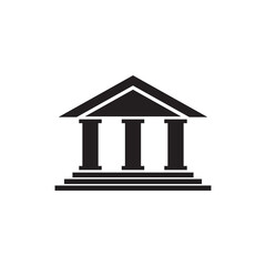 Flat icon of bank building
