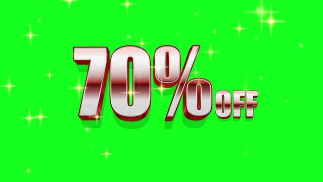 Gold Discount sign animation on green screen background