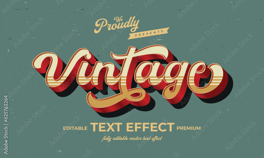 Fototapete vintage retro editable text effect alphabet font typography typeface