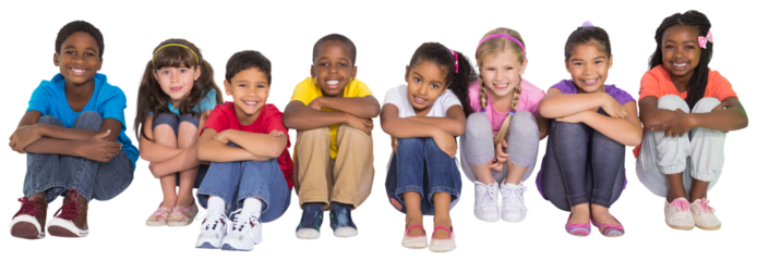 Digital png illustration of diverse children on transparent background