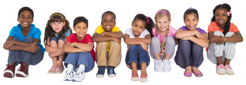 Digital png illustration of diverse children on transparent background