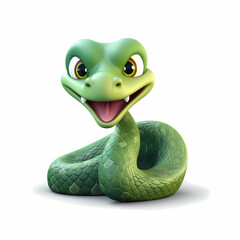 Fototapeta premium Snake 3D Isolated White