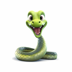 Fototapeta premium Snake 3D Isolated White Background