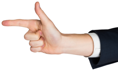 Digital png photo of hand of caucasian businessman on transparent background