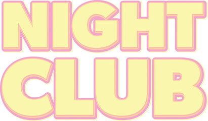 Digital png illustration of night club text on transparent background