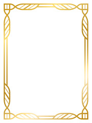 Art Deco gold frame vintage frame line geometric wedding label card frame png transparent background