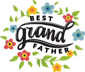 Digital png illustration of best grand father text on transparent background