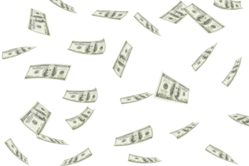 Digital png illustration of floating cash on transparent background
