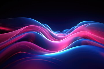Obraz premium Abstract wave background. Wallpaper and banner. Generative AI