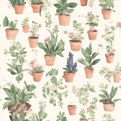 Background potted houseplants. Illustration in watercolor style generated ai