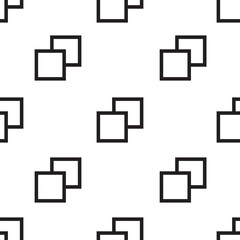 Digital png illustration of black square outlines repeated on transparent background