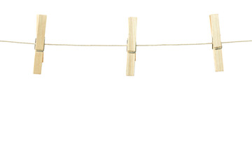 Digital png photo of clothesline with clothes pegs on transparent background