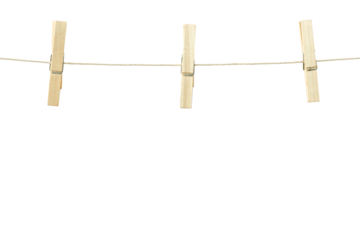 Digital png photo of clothesline with clothes pegs on transparent background
