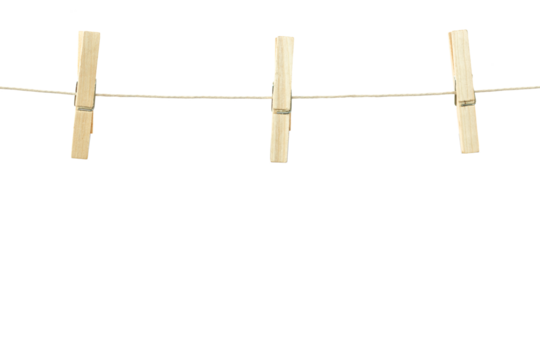 Digital png photo of clothesline with clothes pegs on transparent background - Powered by Adobe