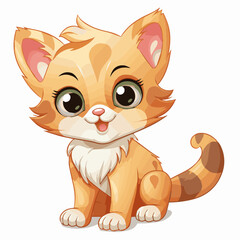 cat cartoon clipart vector white background