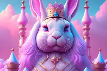 Fototapeta na wymiar rabbit king,Generative AI