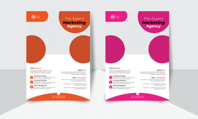Clean advertising modern business flyer design. Unique professional template flyer design. Minimal corporate business flyer.