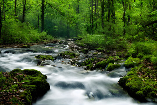 stream in the forest,
Generative AI, generative , AI, 