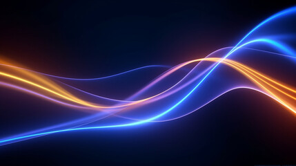 Naklejka na ściany i meble Abstract tech glow from curved lines abstract tech background