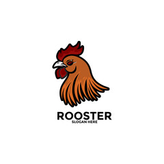 Rooster Head logo design vector, Rooster Mascot logo template