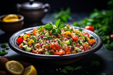 Vibrant Couscous Salad Created with Generative AI