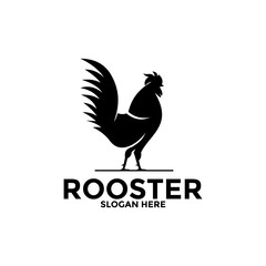 Fototapeta na wymiar Rooster on Black color logo design, Rooster logo vector template