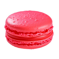 red macaroon isolated on transparent background cutout