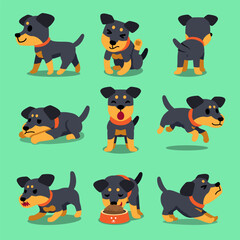 Cartoon character german hunting terrier dog poses for design.