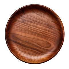 wooden plate isolated on transparent background cutout