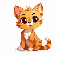 Obraz premium cat cartoon clipart vector white background