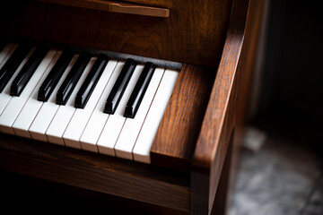 Fototapeta na wymiar piano keys close up