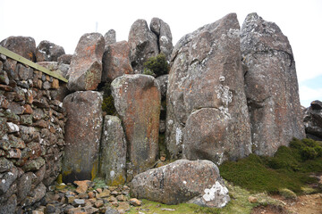 beautiful landscape vista of Mount Wellington tourist landmark in Hobart Tasmania in Australia, ...