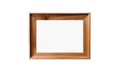 wooden photo frame isolated on white