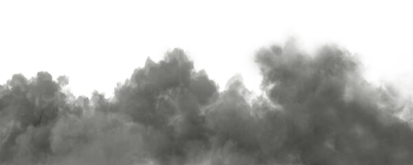 Isolate realistic smoke pollution on transparent backgrounds effect 3d render png