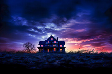 Haunted House Silhouette, halloween