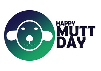 Happy Mutt Day. Holiday concept. Template for background, banner, card, poster with text inscription. Vector illustration