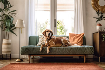 Dog in a modern apartment