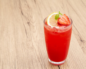 Refreshing drink made from watermelon, strawberry ,lemon soda.