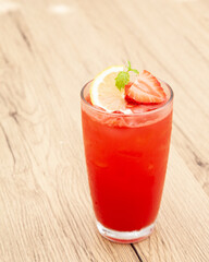 Refreshing drink made from watermelon, strawberry ,lemon soda.