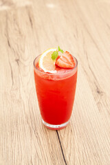 Refreshing drink made from watermelon, strawberry ,lemon soda.