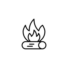 Camp Fire icon design with white background stock illustration