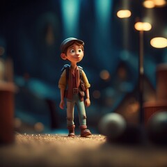 3D Character Blur Background Generative Ai